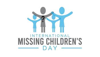 internacional desaparecido para niños día observado cada año en mayo 25 modelo para fondo, bandera, tarjeta, póster con texto inscripción. vector