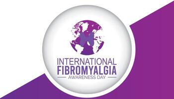 Fibromyalgia International Awareness Day observed every year in May. Template for background, banner, card, poster with text inscription. vector