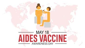 ayudantes vacuna conciencia día observado cada año en mayo 18 modelo para fondo, bandera, tarjeta, póster con texto inscripción. vector