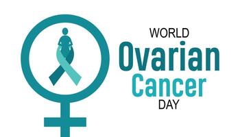 mundo ovario cáncer día observado cada año en mayo. modelo para fondo, bandera, tarjeta, póster con texto inscripción. vector