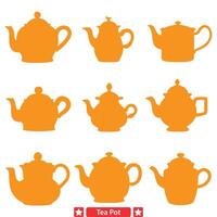 Timeless Tea Pot Shapes Versatile s for Any Creative Endeavor vector