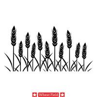 Whispers of Wheat Delicate Wheat Field Silhouettes for Subtle Artistry vector