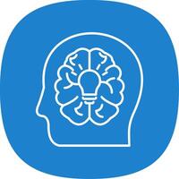 Brain Line Curve Icon vector