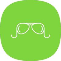 Old Glasses Line Curve Icon vector