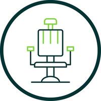 Barber Chair Line Circle Icon vector