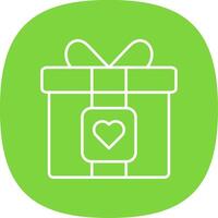Gift Line Curve Icon vector