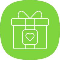 Gift Line Curve Icon vector