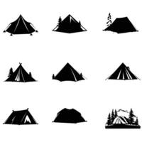 Under the Stars Adventure Ready Tent Silhouette Collection vector