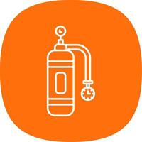 Oxygen Tank Line Curve Icon vector