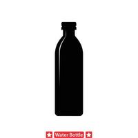 Quench Your Thirst Sleek and Stylish Water Bottle Silhouettes for Modern Designs vector