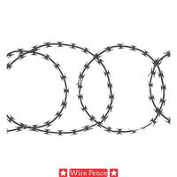 Eco Friendly Wire Fence Silhouettes Nature Inspired Design Elements vector