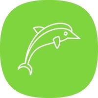 Dolphin Line Curve Icon vector