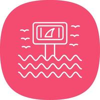 Warning Sign Line Curve Icon vector