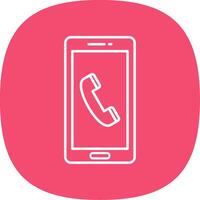 Phone Call Line Curve Icon vector