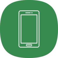 Mobile Phone Line Curve Icon vector