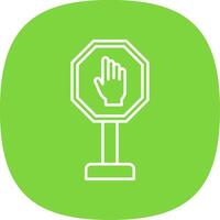 Stop Line Curve Icon vector