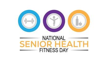 illustration on the theme of National Senior Health and fitness day observed each year on last Wednesday in May. vector