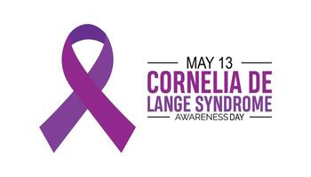 Cornelia de Lange Syndrome Awareness Day observed every year in May. Template for background, banner, card, poster with text inscription. vector
