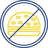 No Food Line Two Color Icon vector