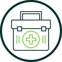First Aid Kit Line Circle Icon vector