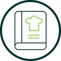 Cook Book Line Circle Icon vector