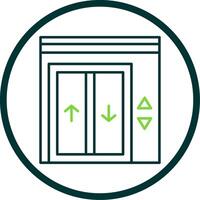 Elevator Line Circle Icon vector