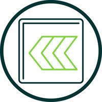 Left Chevron Line Circle Icon vector