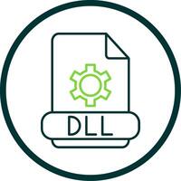 Dll Line Circle Icon vector