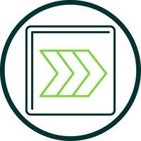 Right Chevron Line Circle Icon vector