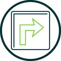 Turn Right Line Circle Icon vector