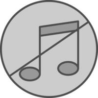 No Music Line Two Color Icon vector