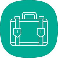 Suitcase Line Curve Icon vector