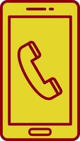 Phone Call Line Two Color Icon vector