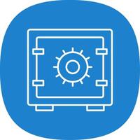 Safe Box Line Curve Icon vector