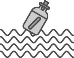 mensaje en un botella relleno icono vector