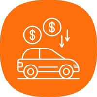 Car Loan Line Curve Icon vector