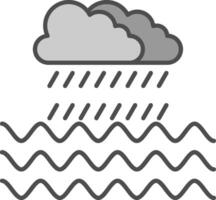 lluvia relleno icono vector