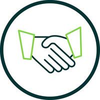 Hand Shaking Line Circle Icon vector