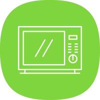 Microwave Line Curve Icon vector