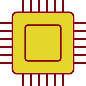icono de dos colores de la línea de la placa de circuito vector