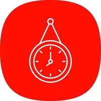 Wall Clock Line Curve Icon vector