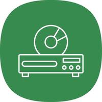 Dvd Player Line Curve Icon vector