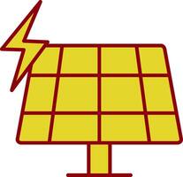 Solar Panel Line Two Color Icon vector