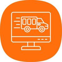 Delivery Truck Line Curve Icon vector