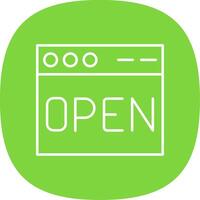 Open Line Curve Icon vector