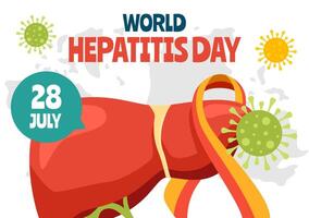 Hepatitis Day Social Media Background Flat Cartoon Hand Drawn Templates Illustration vector