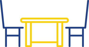 Dining Table Line Two Color Icon vector