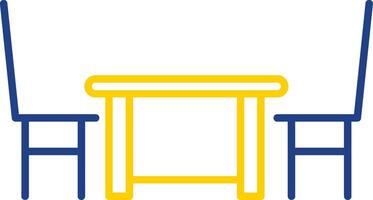 Dining Table Line Two Color Icon vector