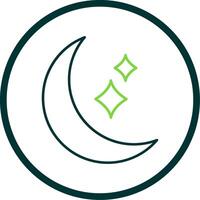 Moon Line Circle Icon vector