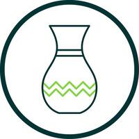 Vase Line Circle Icon vector